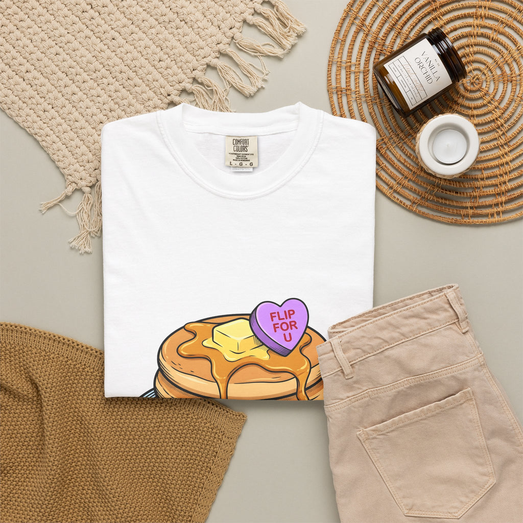 Pancakes Pile T-Shirt Desserts Brunch Gift Women Comic T-Shirt Pancake Stack T-Shirt Sweets Fan Cartoon T-Shirt Breakfast Graphic Design Graphic