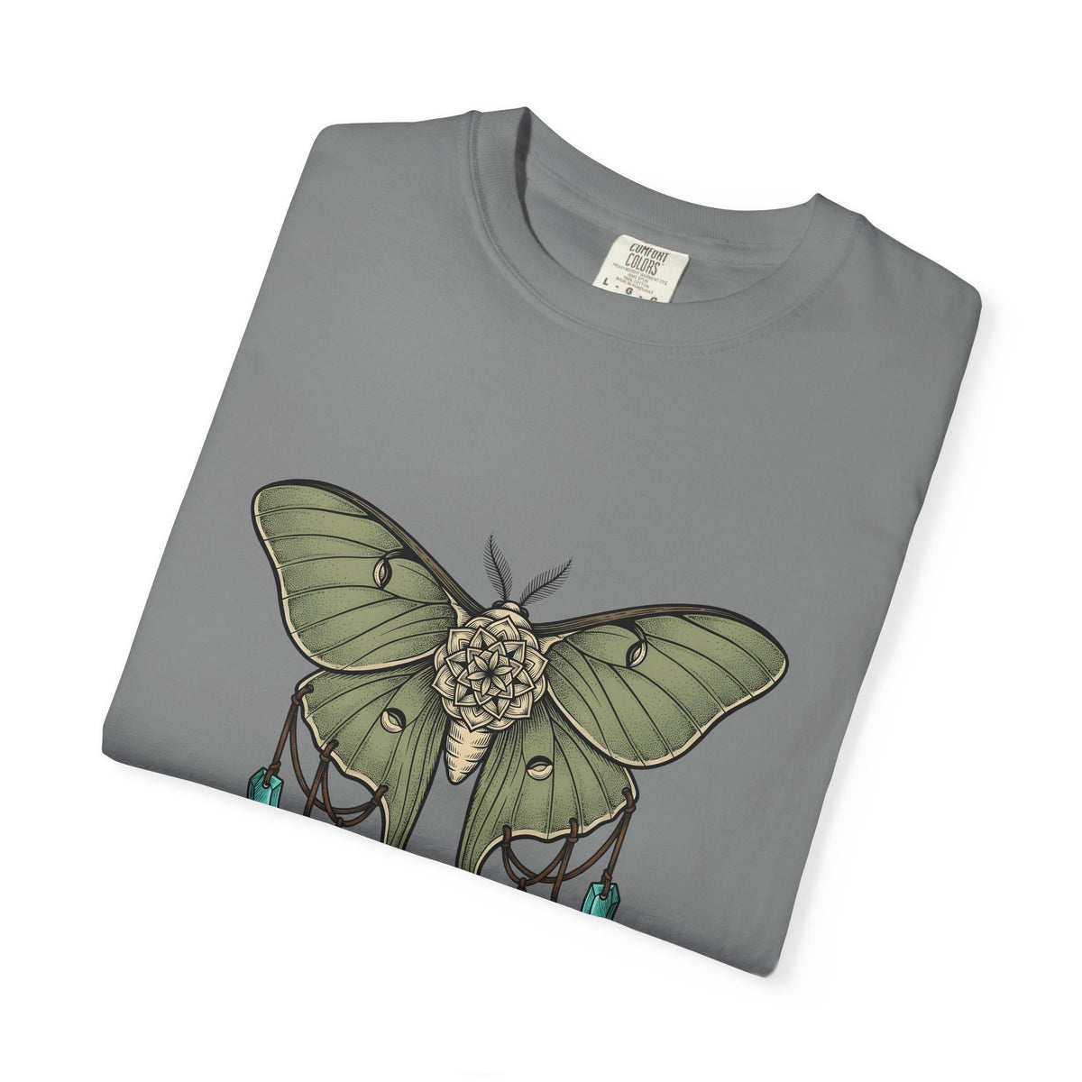 Luna Moth T-Shirt Boho Chic Nature Gift Women Tattoo T-Shirt Actias Luna T-Shirt Hippie Fan Tribal T-Shirt Environmental Graphic Vintage Crystals