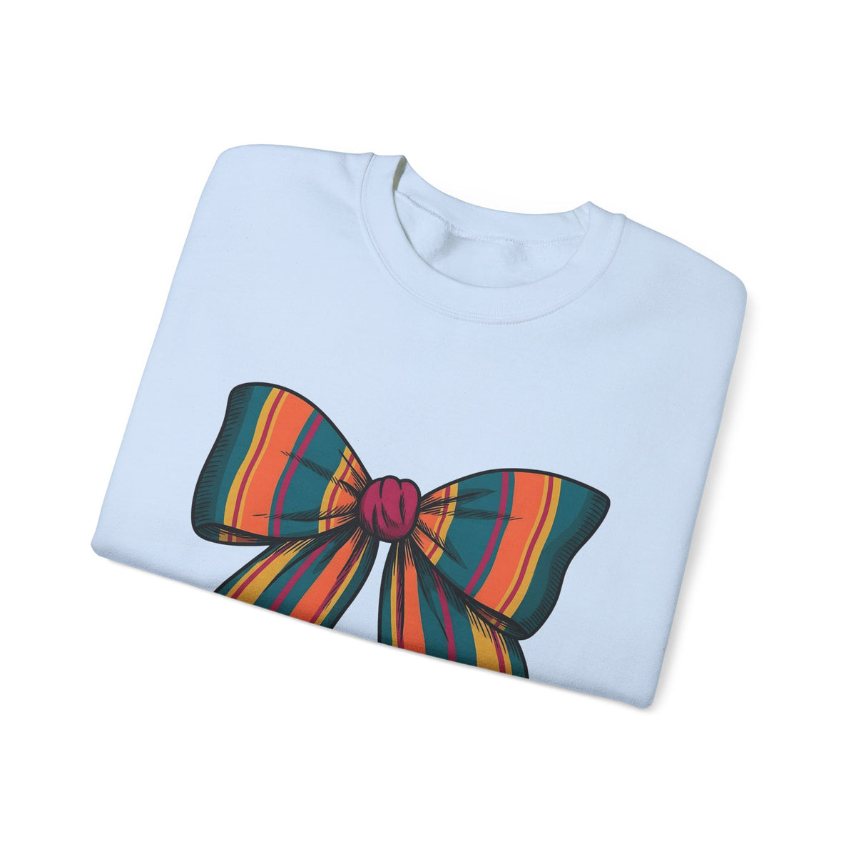 Striped Hair Bow Sweatshirt Moms Apparel Gift Women Simple Graphic Sweatshirt Hair Bow Sweatshirt Mom Fan Minimalist Sweatshirt Clothing Graphic Classic Fringe
