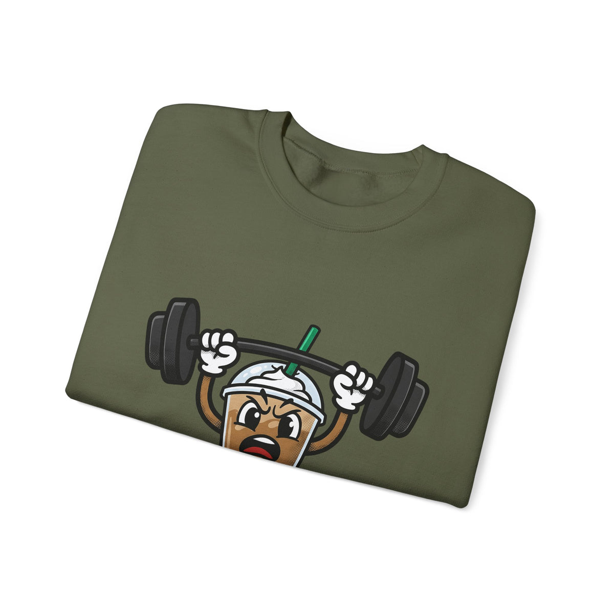 Latte Cup Icon Sweatshirt Coffee Exercise Gift Women Caricature Sweatshirt Coffee Sweatshirt Sweatshirt Coffee Fan Fitness Graphic Sweatshirt Pop Art Gym Weight