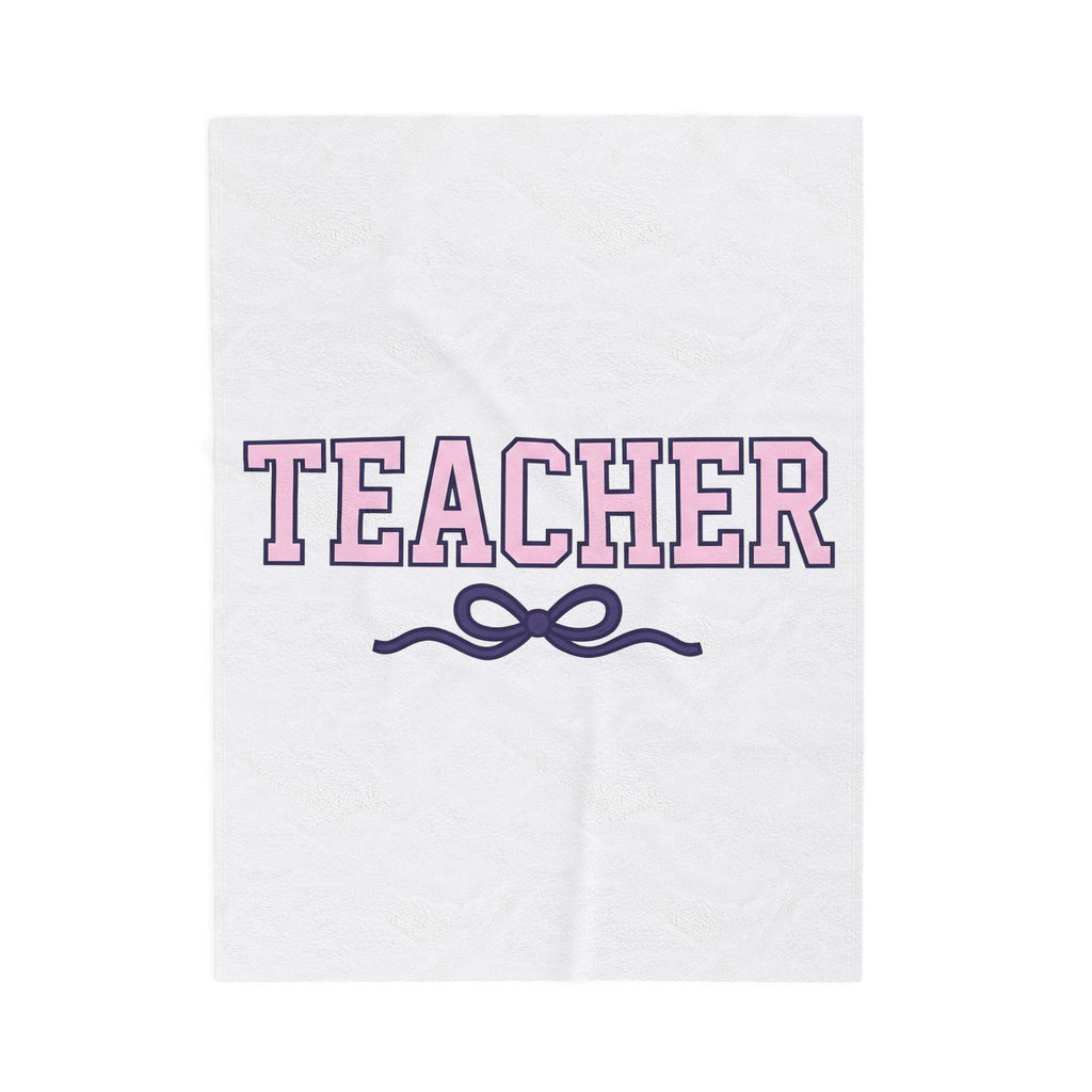 Bow Graphic Blanket Teachers Appreciation Gift Women Bold Blanket Bow Blanket Educator Enthusiast Graphic Blanket Gratitude Illustration Minimalist