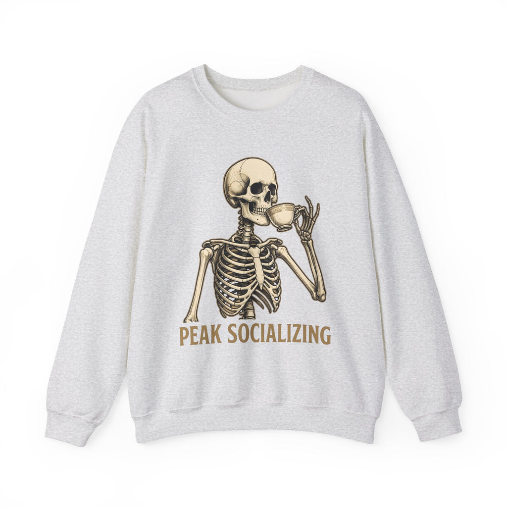 Skeleton Tea Cup Sweatshirt Halloween Goth Gift Women Vintage Sweatshirt Tea Cup Sweatshirt Horror Fan Retro Sweatshirt Dark Graphic Hand