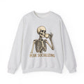 Skeleton Tea Cup Sweatshirt Halloween Goth Gift Women Vintage Sweatshirt Tea Cup Sweatshirt Horror Fan Retro Sweatshirt Dark Graphic Hand