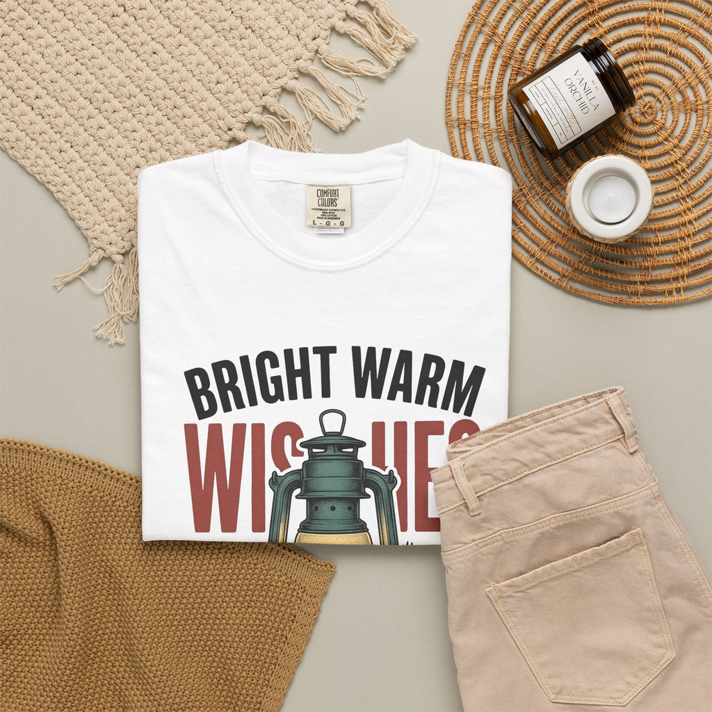 Lantern Pinecones T-Shirt Christmas Seasonal Gift Women Retro T-Shirt Pinecone T-Shirt Xmas Fan Holiday T-Shirt Winter Graphic Sketch Pine Leaves