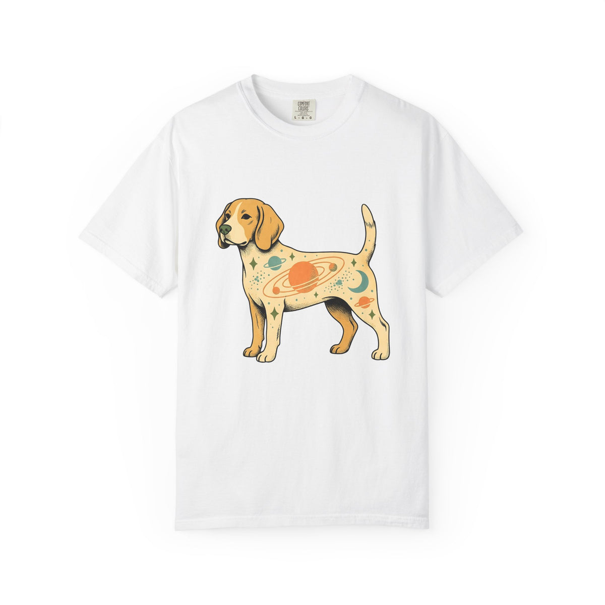 Beagle Puppy T-Shirt Dog Galaxy Gift Women Distressed T-Shirt Puppy T-Shirt Dog Fan Hound T-Shirt Universe Graphic Old School Cosmos T-Shirt
