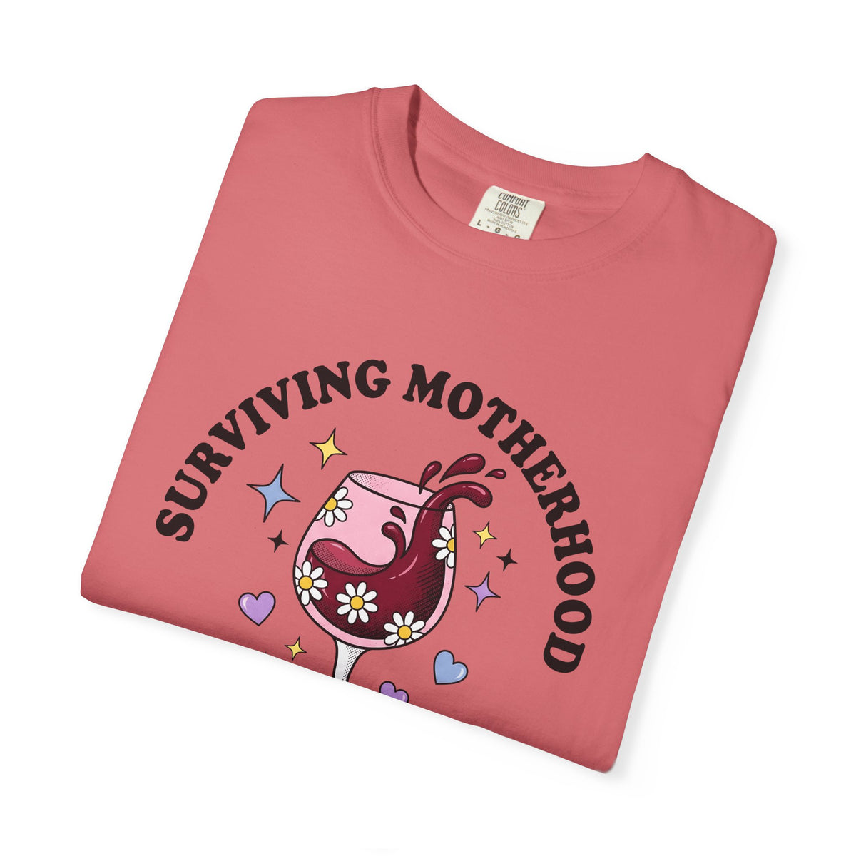 Wine Chalice T-Shirt Mom Drink Gift Women Toon T-Shirt Goblet T-Shirt Mother Fan Wineglass T-Shirt Drinking Graphic Nostalgic Flower Bouquet T-Shirt