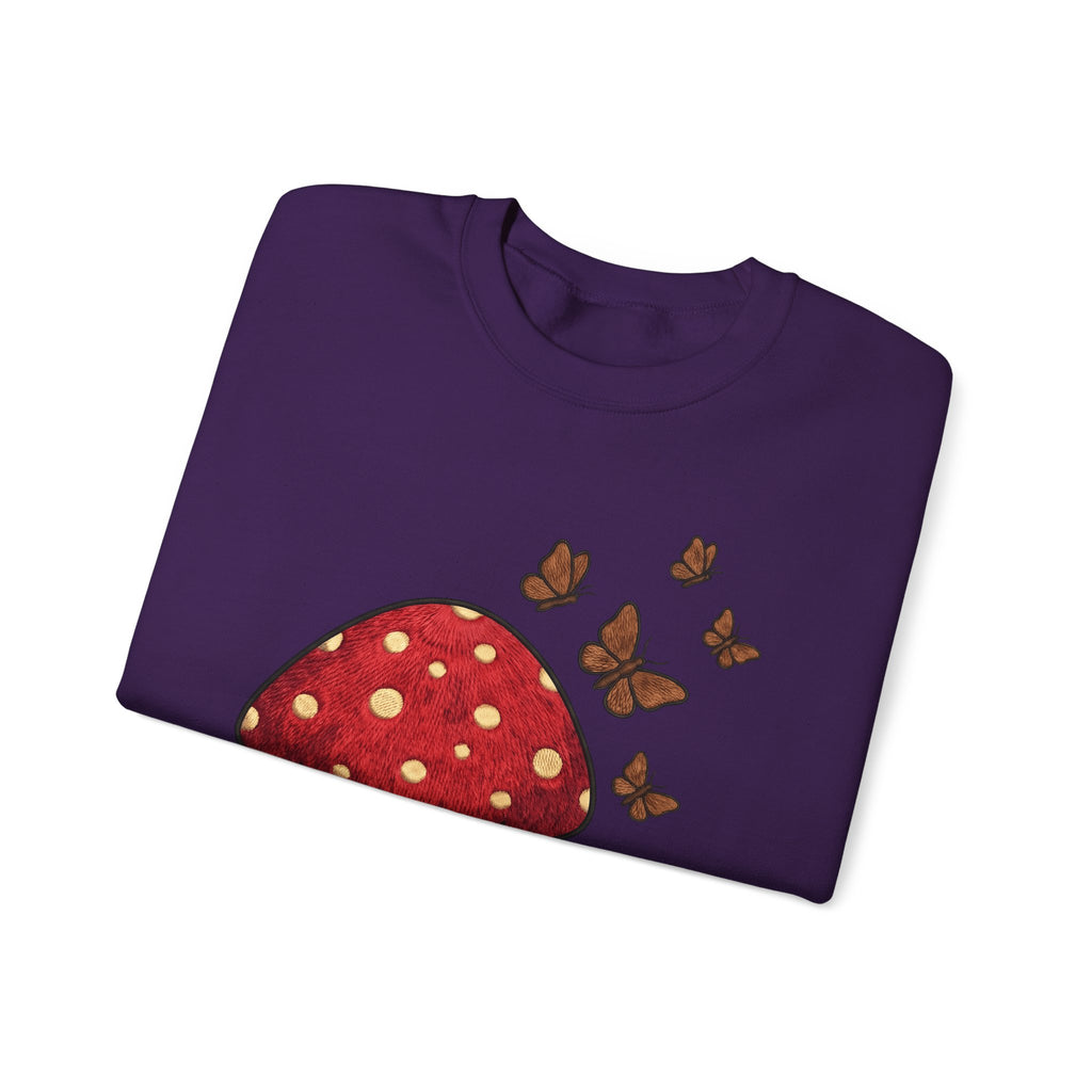 Shroom Sweatshirt Boho Chic Environment Gift Women Applique Sweatshirt Mushroom Sweatshirt Hippie Fan Embroidered Sweatshirt Eco Graphic Old-Fashioned
