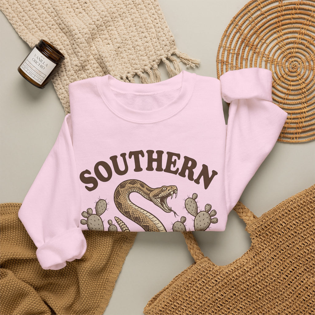 Rattlesnake Graphic Sweatshirt Cowgirl Southern Gift Women Vintage Sweatshirt Snake Sweatshirt Rodeo Fan Retro Sweatshirt Dixie Graphic Western Cactus Sweatshirt
