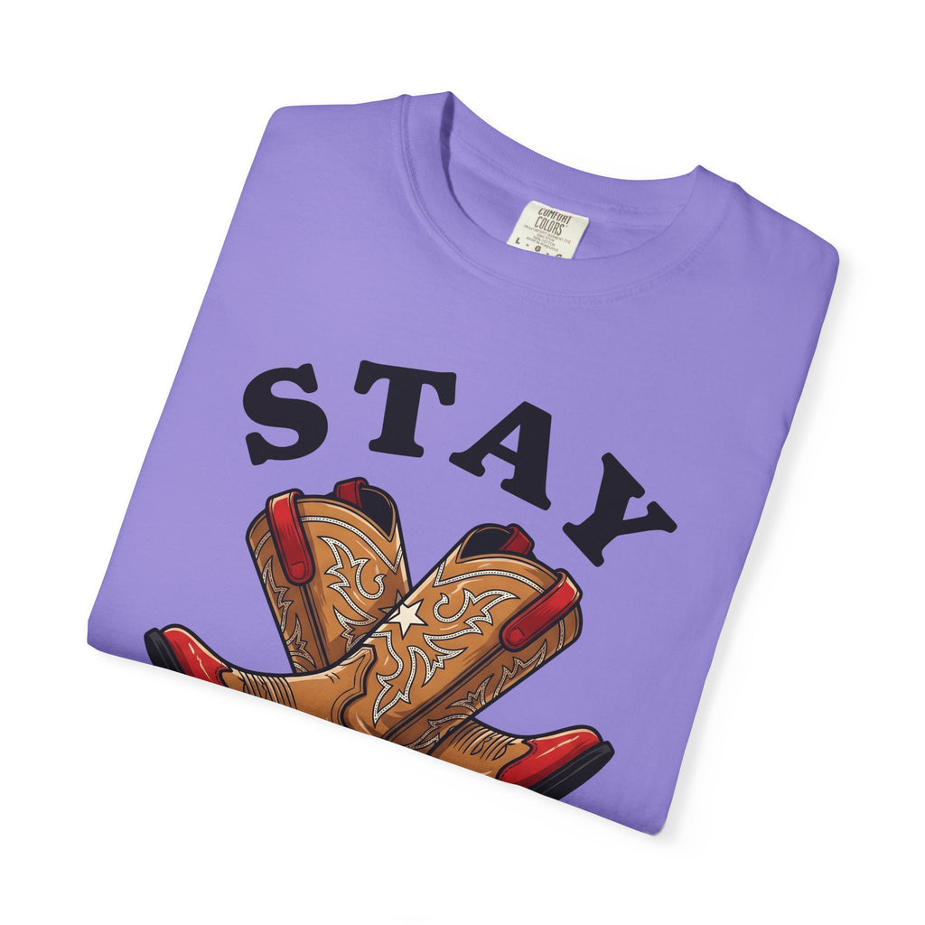 Cowboy Boots T-Shirt 4th Of July Country Gift Women Modern T-Shirt Boot T-Shirt Patriot Fan Western T-Shirt Country Graphic Classic Star T-Shirt