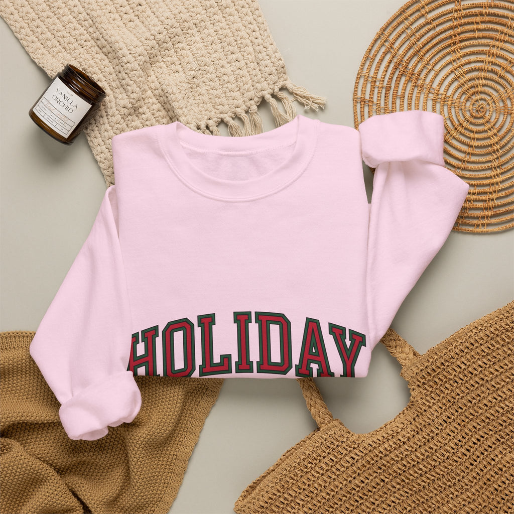 Bold College Font Holiday Christmas Decor Gift Merry Typography Christmas Fan Festive Christmas Sweatshirt