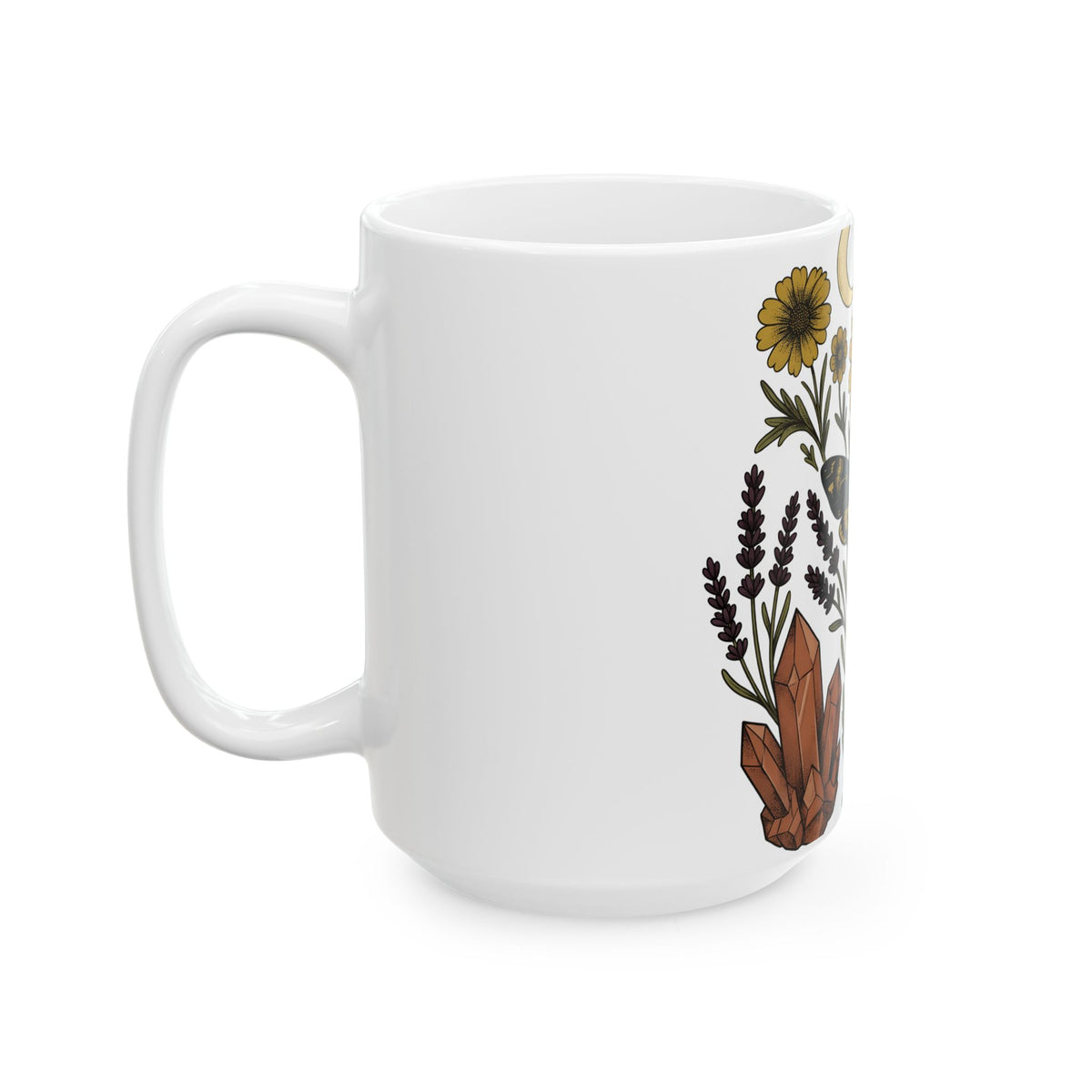 Skull Moth Halloween Magic Gift Hippie Deathshead Moth Spooky Fan Occult Retro Gemstone Mug
