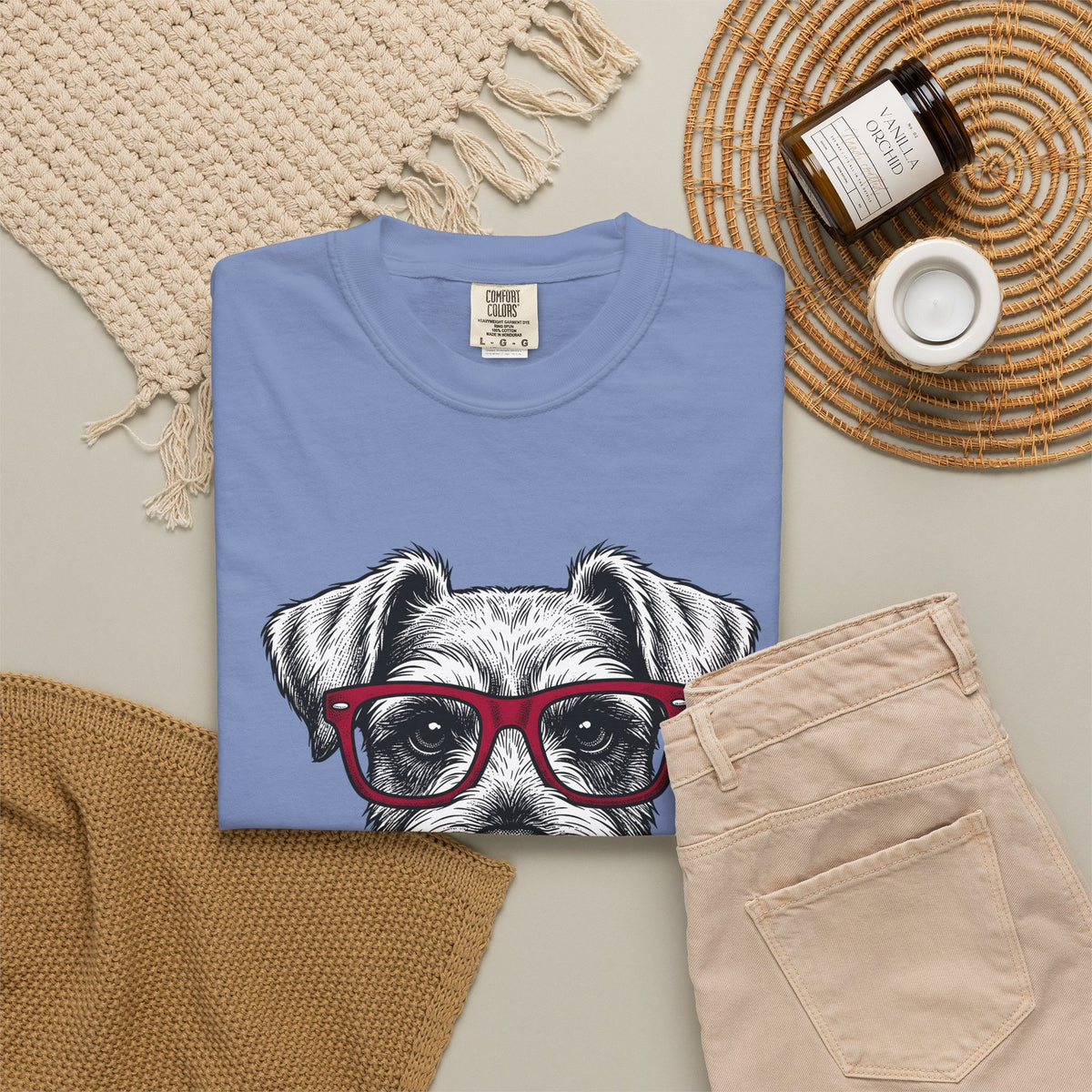 Schnauzer Pet T-Shirt Dog Critters Gift Women Line Art T-Shirt Dog T-Shirt Dog Fan Dog Graphic Dog Graphic Cartoon Spectacles T-Shirt