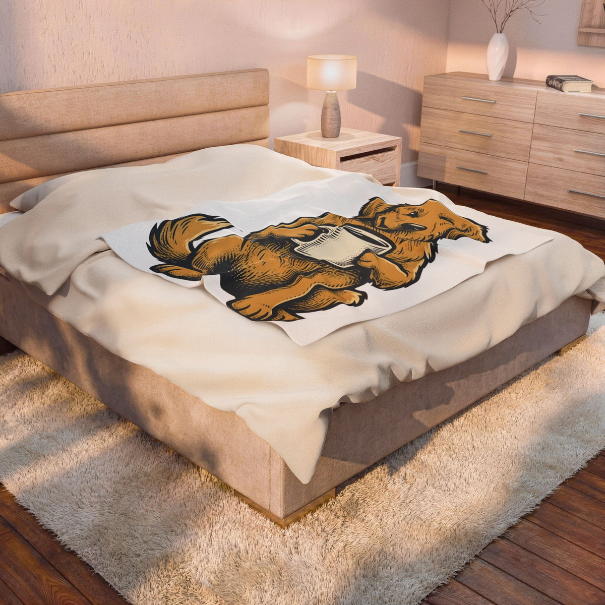 Golden Retriever Dog Coffee Gift Vintage Retriever Dog Fan Puppy Coffee Hand Drawn Coffee Blanket
