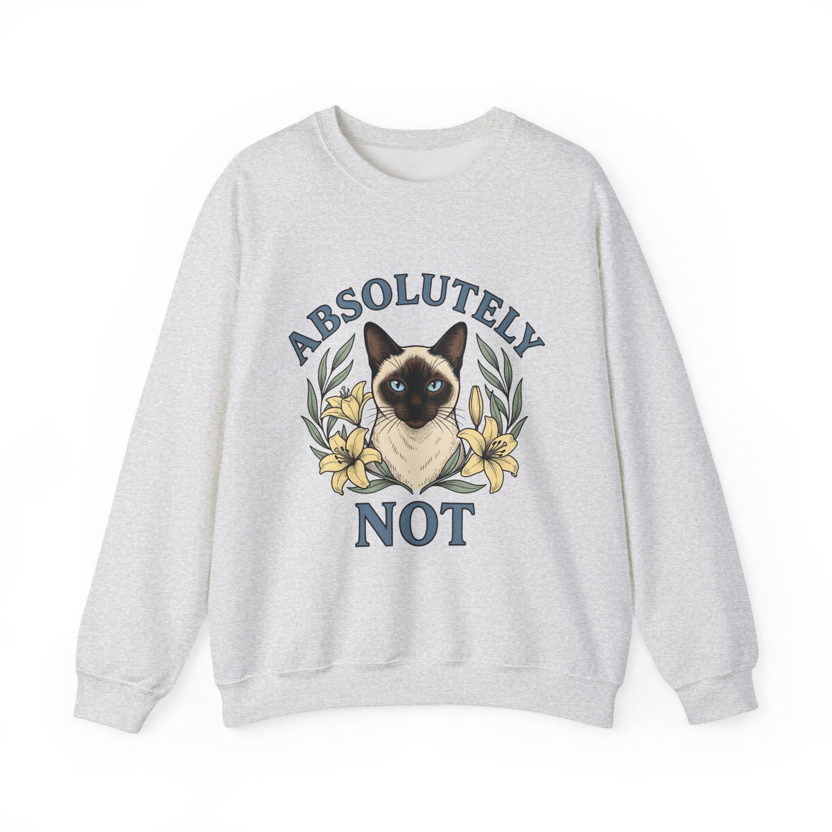 Siamese Cat Sweatshirt Cat Floral Gift Women Hand Drawn Sweatshirt Siamese Sweatshirt Cat Fan Illustrated Design Vintage Lilies Sweatshirt