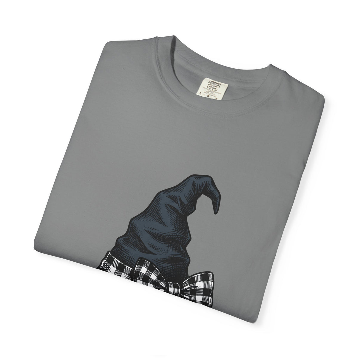Witch Hat T-Shirt Halloween Sorcery Gift Women Cartoon T-Shirt Wizard Hat T-Shirt Halloween Fan Comic T-Shirt Magic Graphic Silhouette Gingham Bow