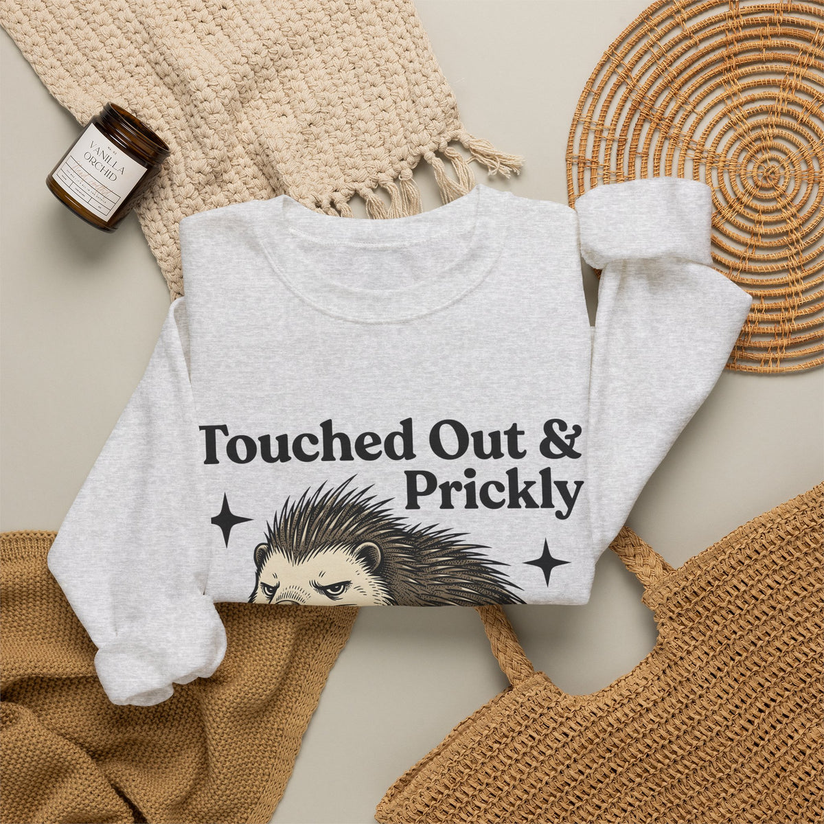 Grumpy Porcupine Sweatshirt Moms Humor Gift Women Hand Drawn Sweatshirt Quillpig Sweatshirt Motherhood Fan Illustrated Graphic Sweatshirt Vintage Stars Sweatshirt