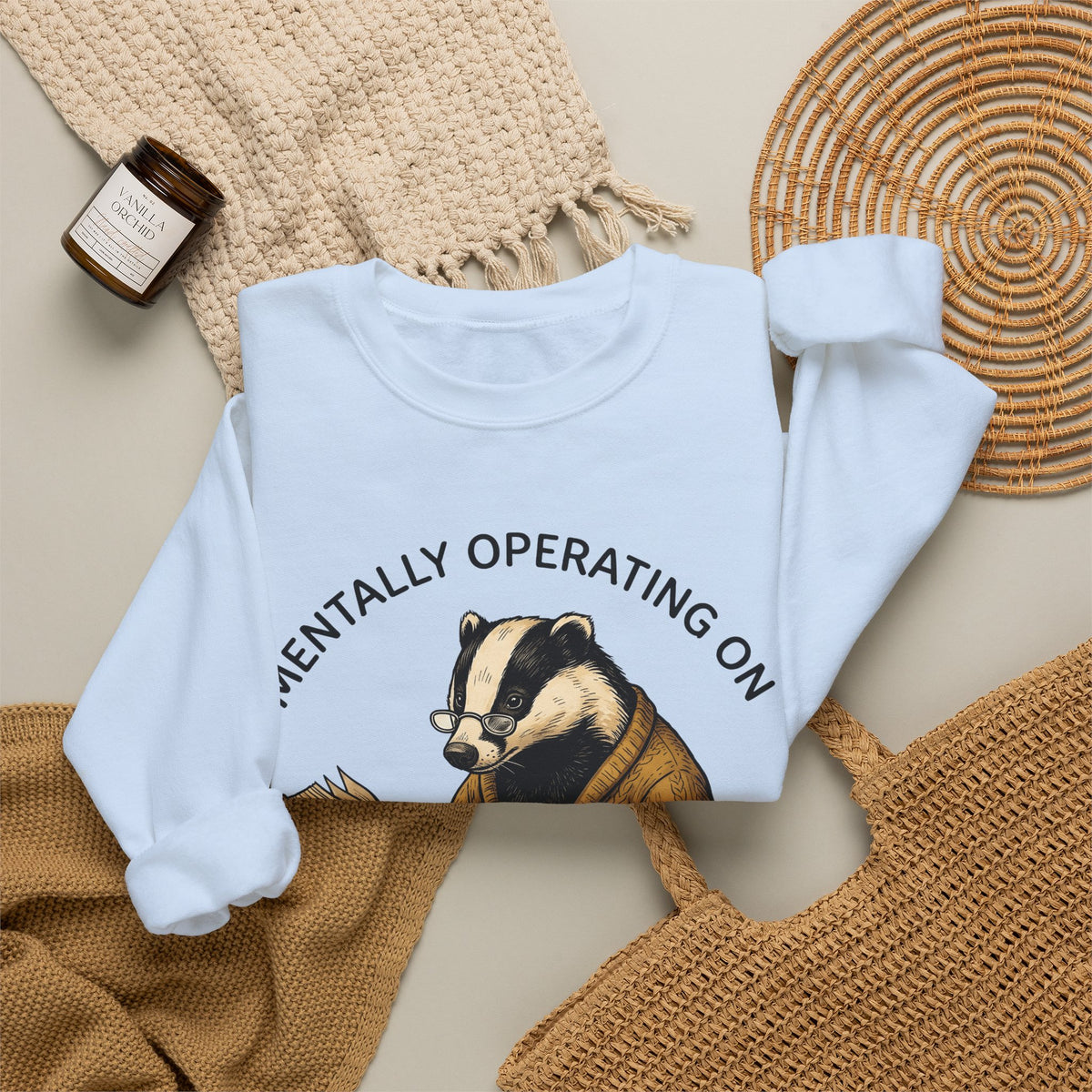 Badger Pullover Sweatshirt Funny Wildlife Gift Women Sketch Sweatshirt Badger Sweatshirt Humor Fan Drawing Graphic Retro Novel Sweatshirt