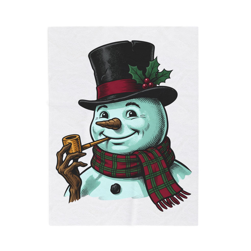 Snowman Christmas Event Gift Rustic Frosty Holiday Fan Country Party Nostalgic Tartan Scarf Blanket