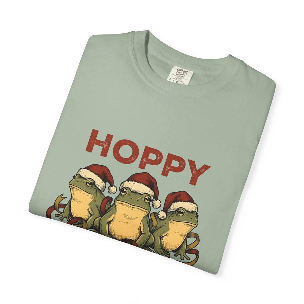 Frog Holiday Hats Christmas Wildlife Gift Cartoon Toad Xmas Fan Toad Animal Line Sash T-Shirt