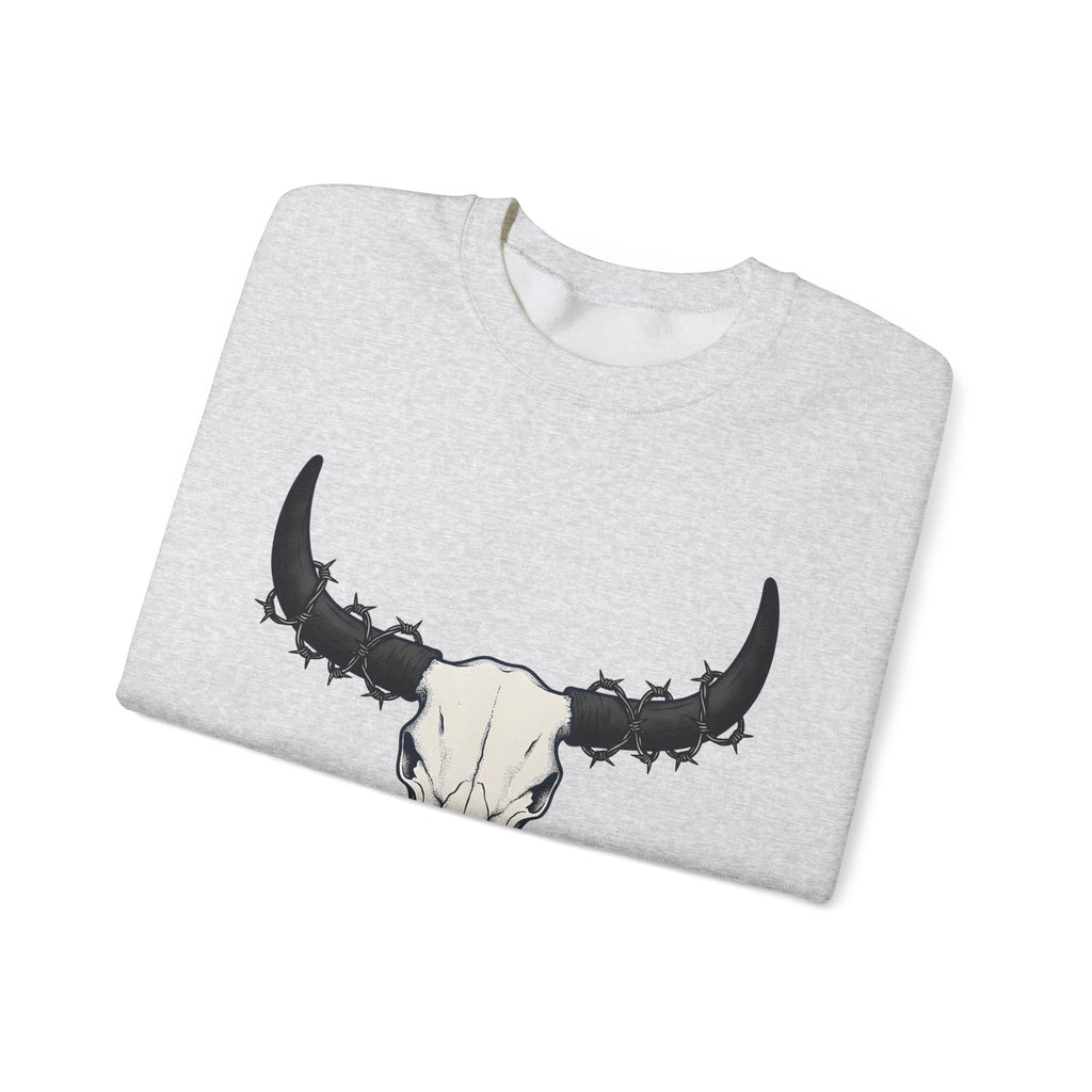 Bull Skull Sweatshirt Cowgirl Ranch Gift Women Western Sweatshirt Cow Skull Sweatshirt