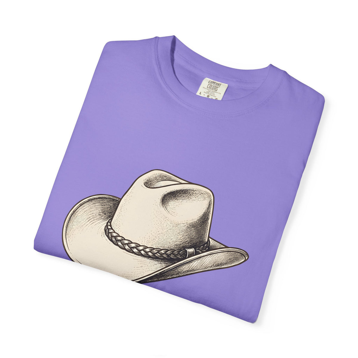 Stetson Hat Cowgirl Rodeo Gift Hand Drawn Cowboy Hat Cowgirl Fan Illustrated Rodeo Cartoon T-Shirt