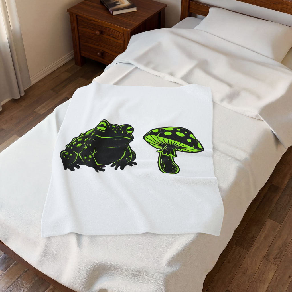 Toad Fungus Blanket Halloween Spells Gift Women Dark Blanket Chytrid Blanket Horror Fan Gothic Blanket Magic Graphic Retro Glow Blanket