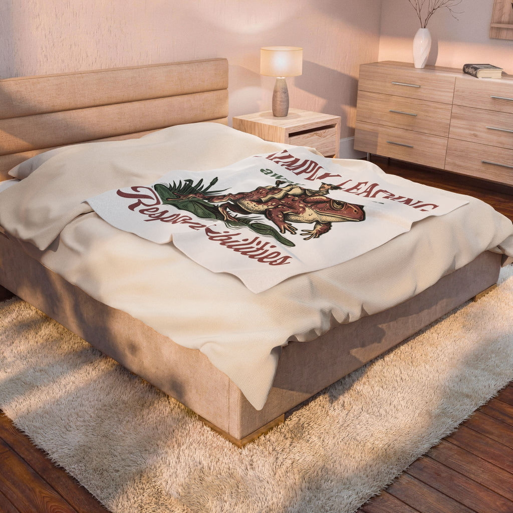 Man Riding Toad Blanket Funny Animal Gift Women Vintage Blanket Rider Blanket Humor Fan Retro Illustration Graphic Retro Top Hat Blanket