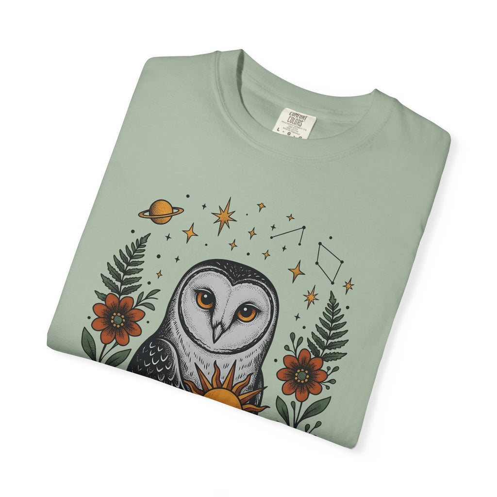 Owl Sun Boho Chic Nature Gift Boho Hoot Bohemian Fan Hippie Environmental Vintage Floral T-Shirt