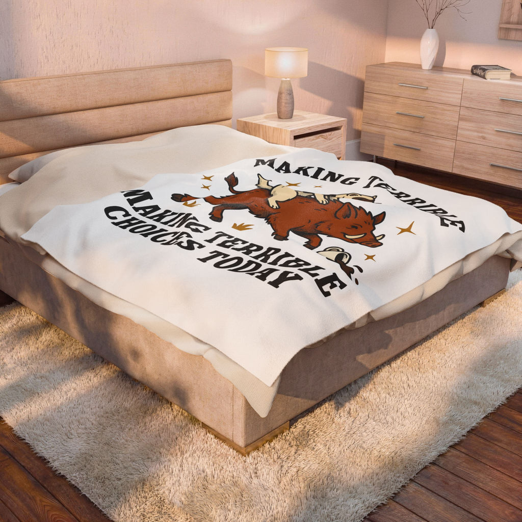 Ferret On Boar Blanket Cute Pet Gift Women Comic Blanket Polecat Blanket Adorable Fan Cartoon Blanket Animal Graphic Vintage Coffee Spill Blanket