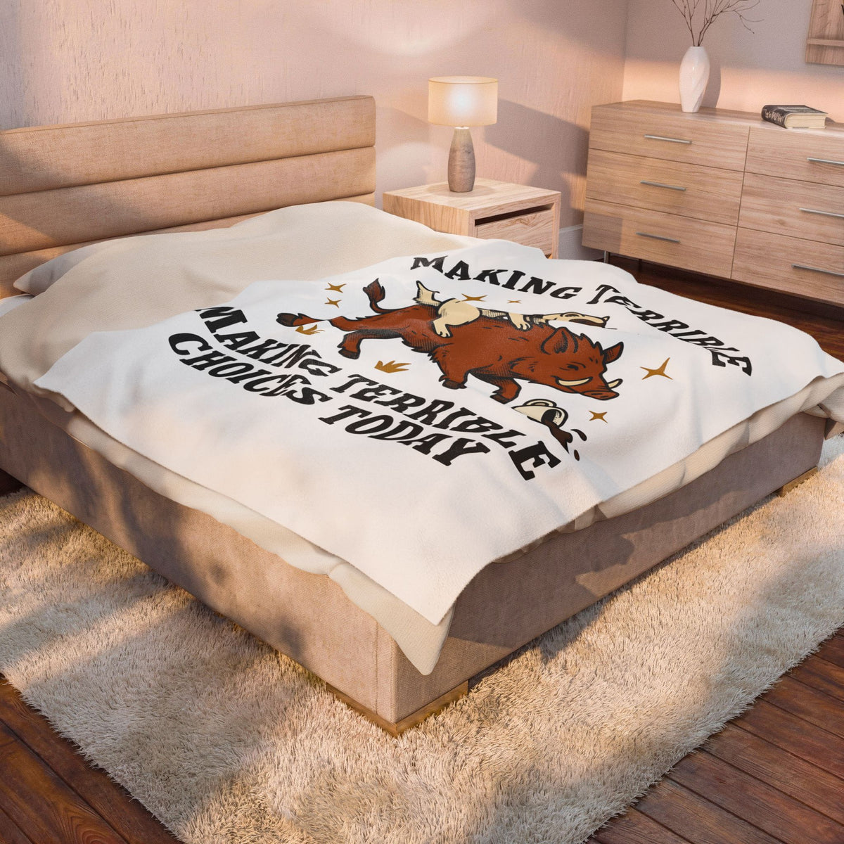 Ferret On Boar Blanket Cute Pet Gift Women Comic Blanket Polecat Blanket Adorable Fan Cartoon Blanket Animal Graphic Vintage Coffee Spill Blanket