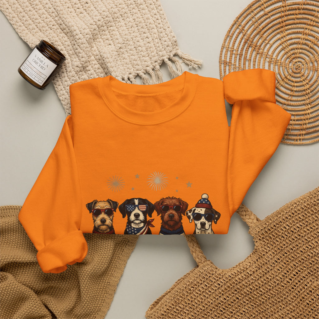 American Dogs Sweatshirt America 4Th Of July Creatures Gift Women Rustic Sweatshirt Canine Sweatshirt Patriot Fan Country Sweatshirt Beast Graphic Ink Drawing