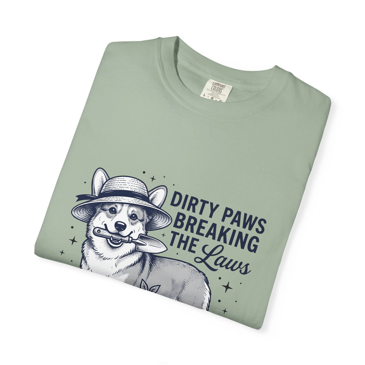 Corgi Canine T-Shirt Dog Horticulture Gift Women Old School T-Shirt Dog T-Shirt Dog Fan Puppy T-Shirt Gardening Graphic Outline Hand Shovel T-Shirt