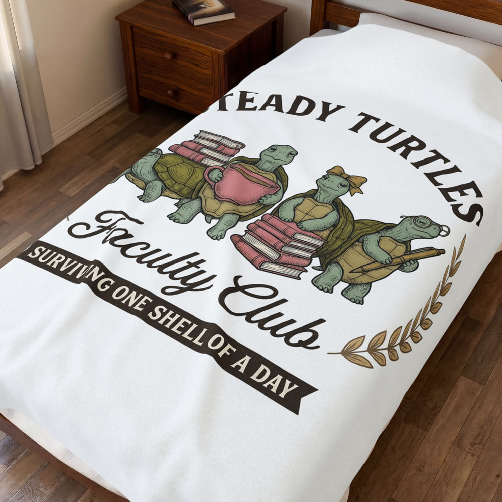 Turtle Squad Teachers Staff Gift Animated Tortoise Educator Enthusiast Cartoon Personnel Doodle Blanket