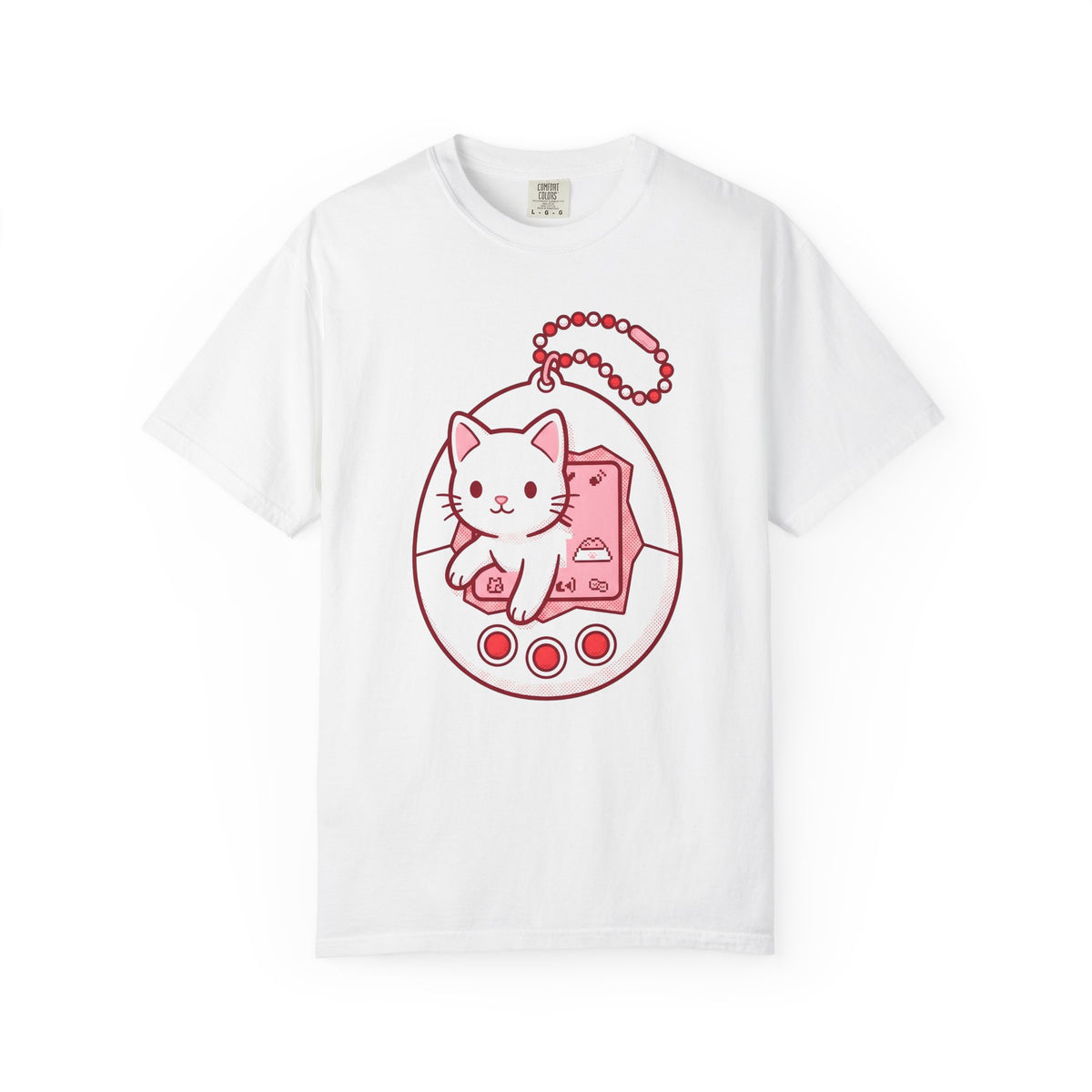 Kitten Virtual Toy T-Shirt Cat Video Games Gift Women Cute T-Shirt Digital Pet T-Shirt Cat Fan Kawaii T-Shirt Gamer Graphic Vintage Charm T-Shirt