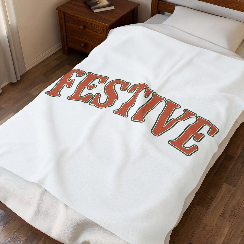 Vintage Lettering Christmas Seasonal Gift Rustic Typography Xmas Fan Holiday Seasonal Clean Blanket
