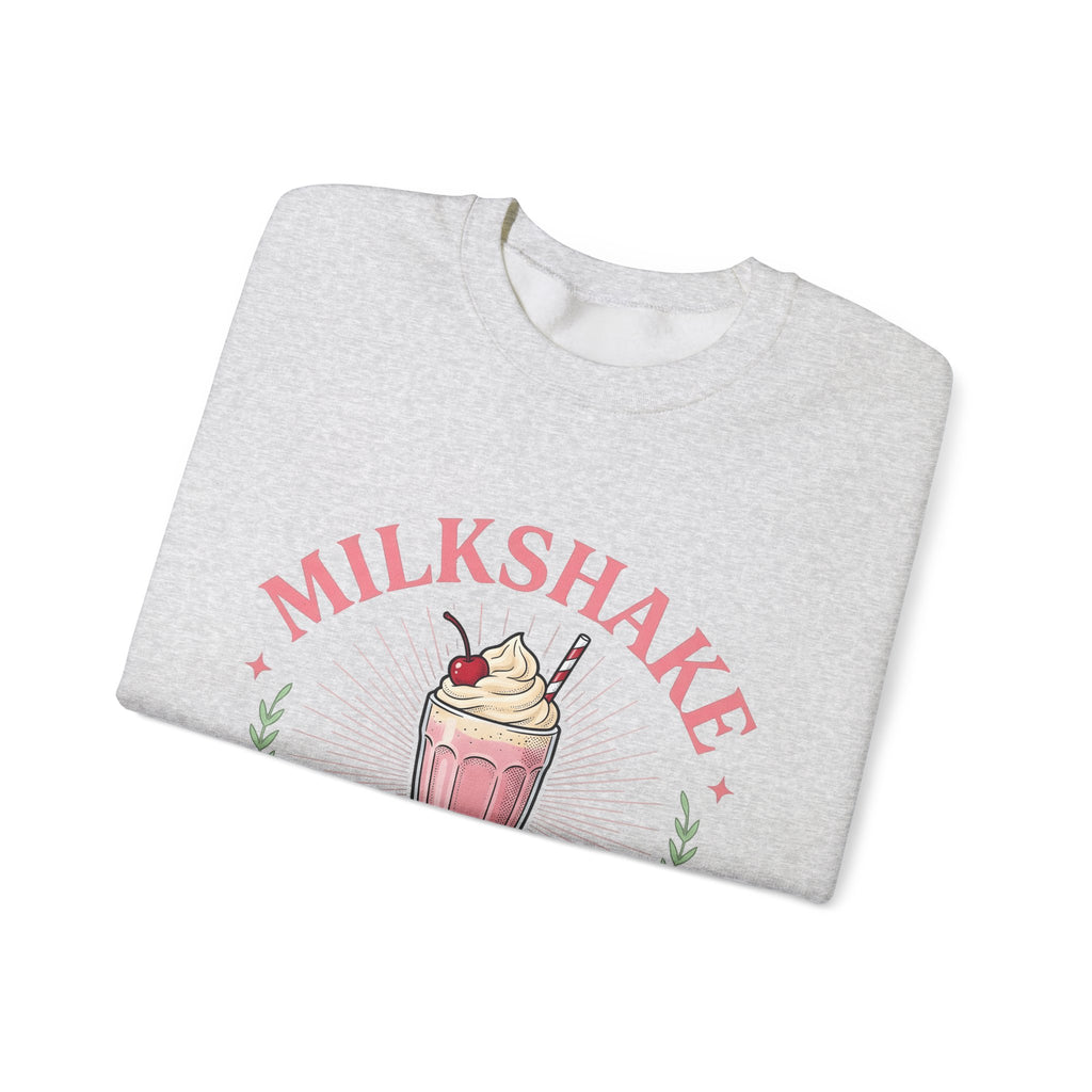 Milkshake Illustration Sweatshirt Desserts Cafe Gift Women Antique Sweatshirt Shake Sweatshirt Dessert Fan Retro Sweatshirt Coffee Graphic Vintage-Inspired