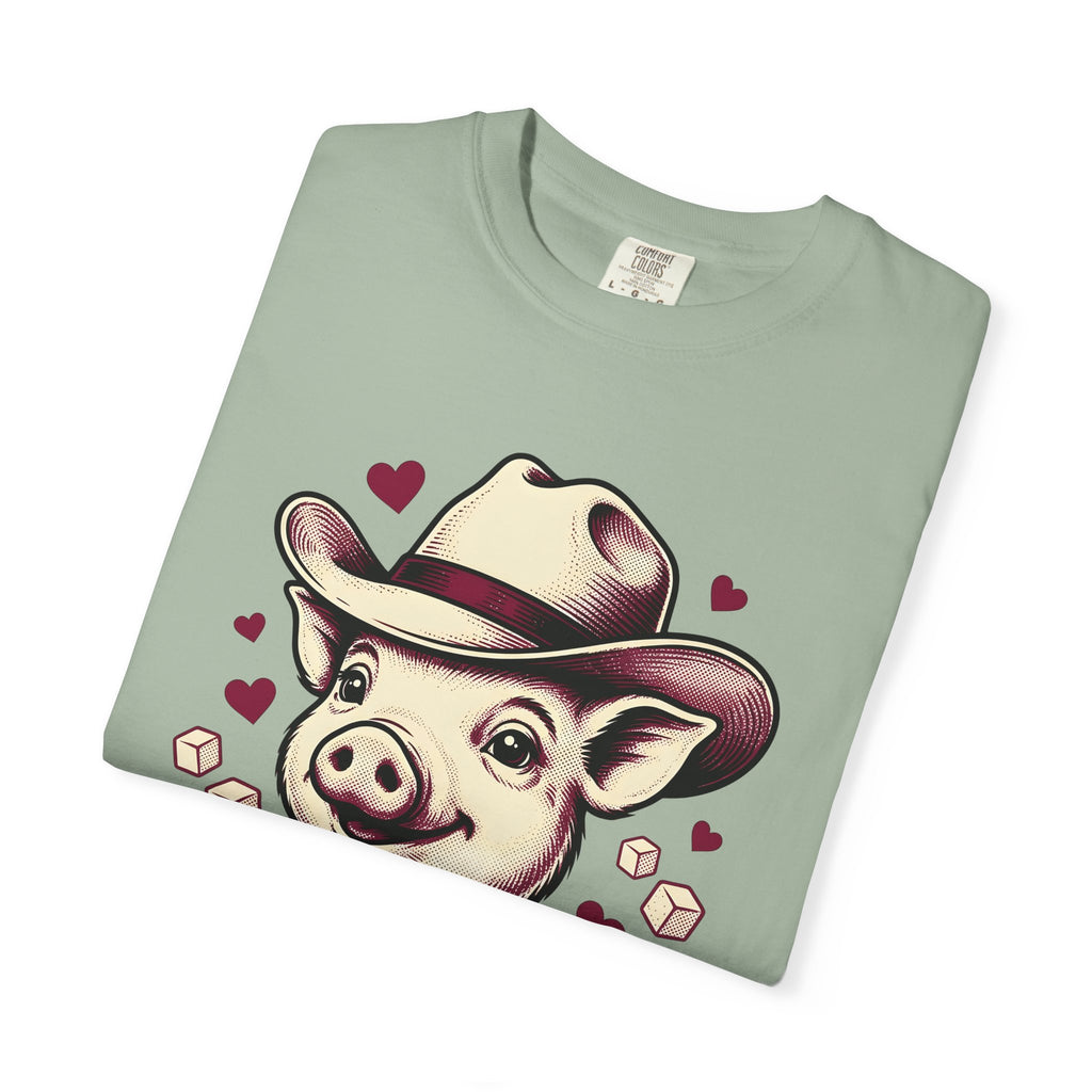Pig Rancher Hat T-Shirt Funny Fauna Gift Women Classic T-Shirt Farmer Hat T-Shirt Humor Fan Retro T-Shirt Wildlife Graphic Line Art Heart Icons