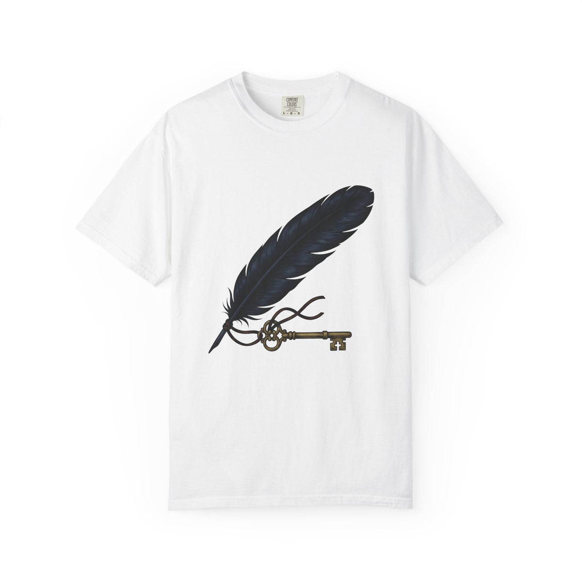 Feather Charm T-Shirt Boho Chic Spiritual Gift Women Retro T-Shirt Charm T-Shirt Bohemian Enthusiast Vintage T-Shirt Mystical Graphic Sketch Bow