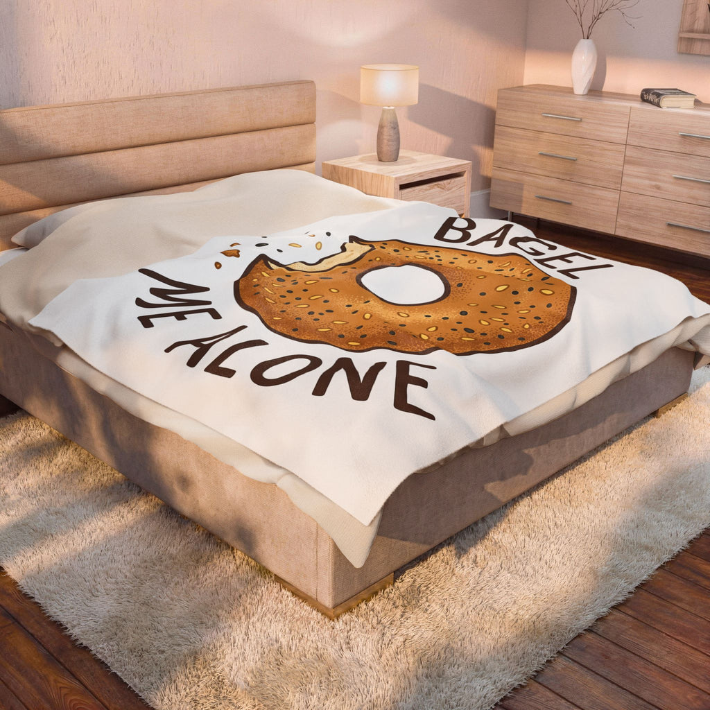 Bagel Desserts Morning Gift Doodle Bagel Pastry Fan Hand Drawn Breakfast Old School Blanket