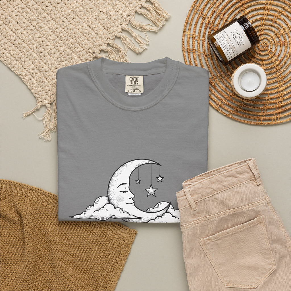 Crescent Moon T-Shirt Nurses Career Gift Women Line Art T-Shirt Lunar T-Shirt Nurse Enthusiast Minimalist T-Shirt Professional Graphic Clean