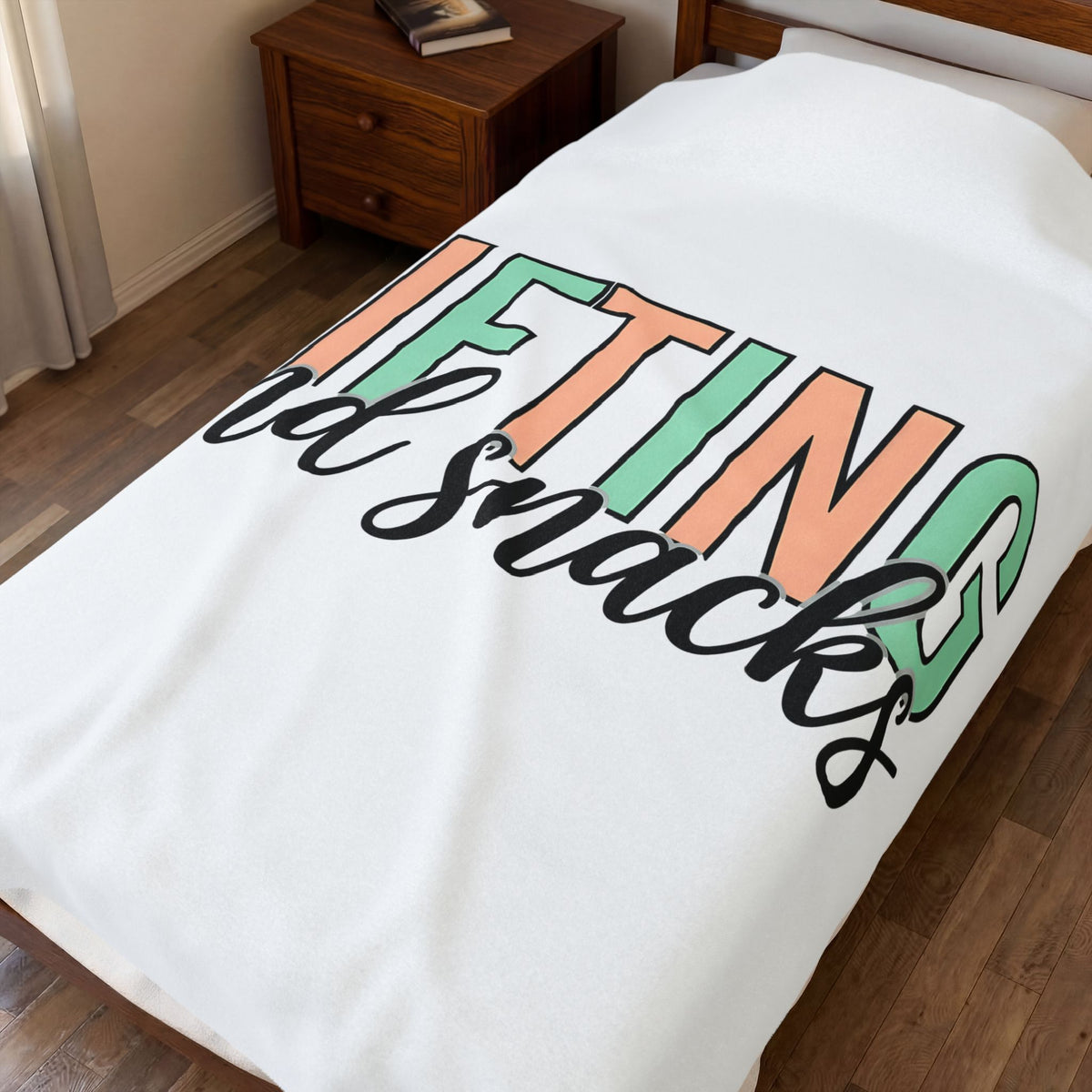 Gym Quote Blanket Sports Fitness Gift Women Playful Blanket Motivation Blanket Athlete Enthusiast Cute Blanket Workout Graphic Modern Pastel Colors