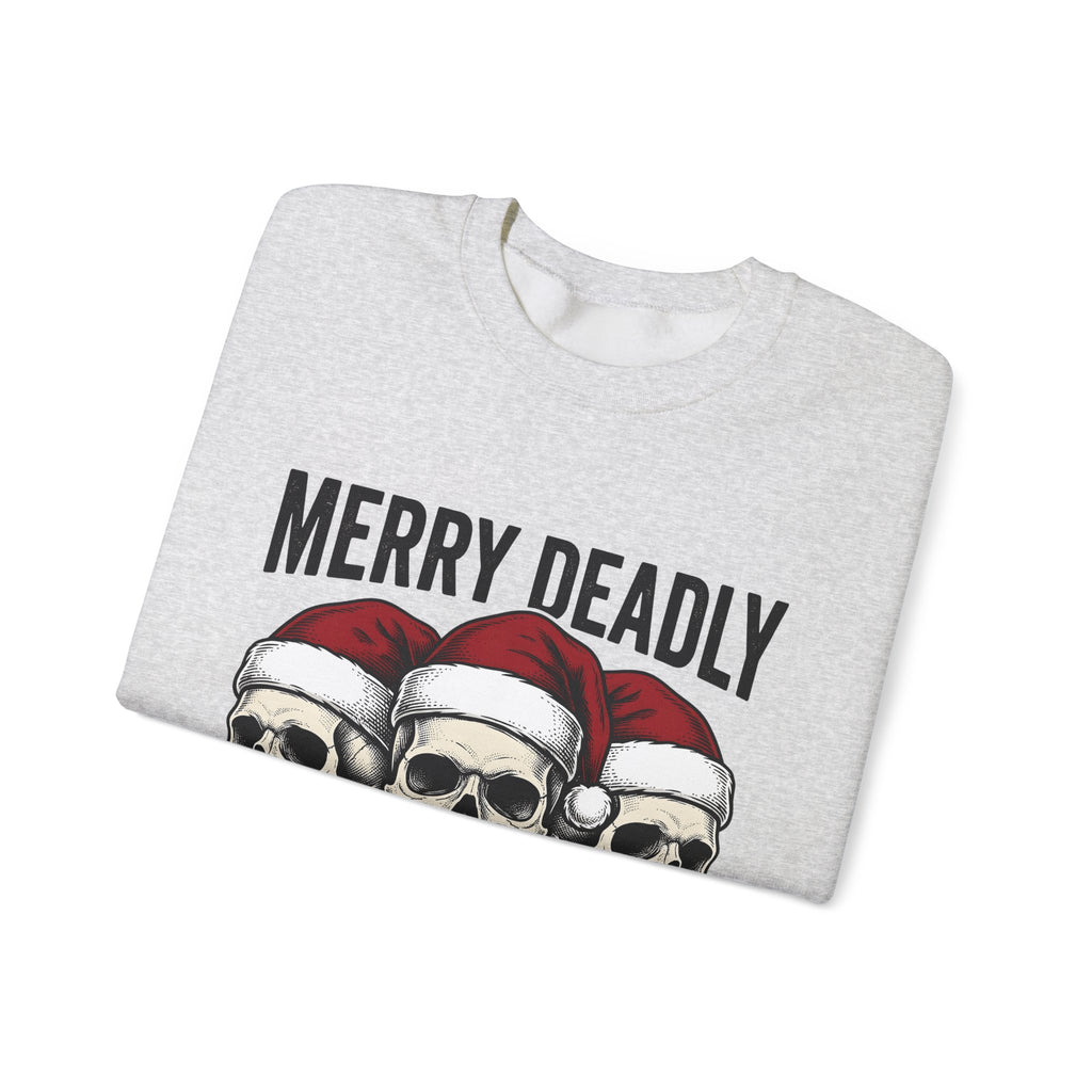 Skull Santa Hats Sweatshirt Christmas Gothic Gift Women Tattoo Sweatshirt Skull Caps Sweatshirt Xmas Fan Traditional Sweatshirt Dark Graphic Vintage Holiday