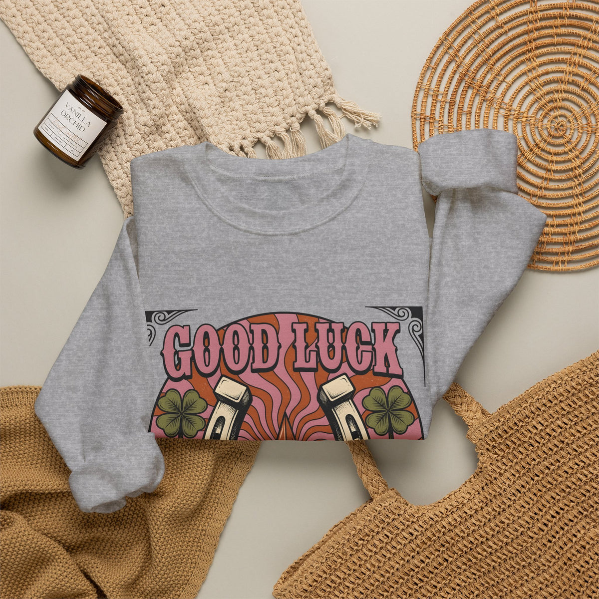 Star Horseshoe Sweatshirt Cowgirl Ranch Gift Women Old School Sweatshirt Horseshoe Sweatshirt Cowboy Fan Rodeo Sweatshirt Farm Design Hand Drawn Four Leaf