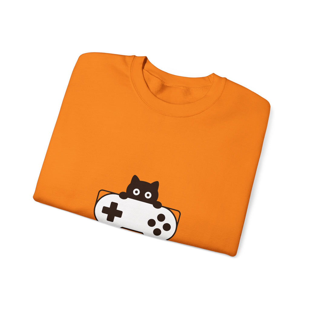 Cat Game Controller Sweatshirt Cat Gaming Gift Women Minimalist Sweatshirt Gamepad Sweatshirt Feline Fan Gamer Graphic Gamer Design Modern Video Game