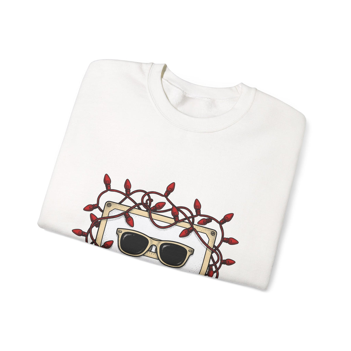 Cassette Tape Sweatshirt Christmas Music Gift Women Retro Sweatshirt Mixtape Sweatshirt Xmas Fan Retro Sweatshirt Melody Graphic Vintage Sunglasses Sweatshirt