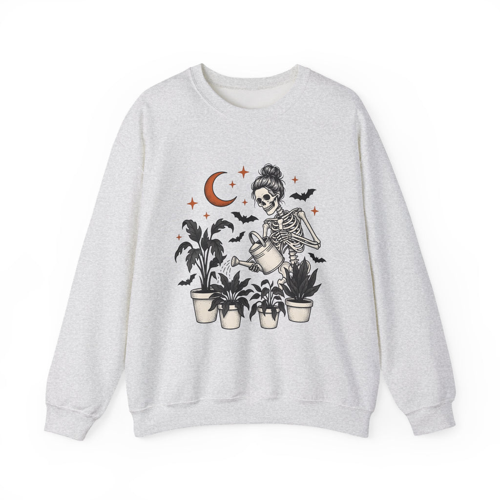 Skeleton Gardener Sweatshirt Mom Halloween Gift Women Tattoo Sweatshirt Bones Sweatshirt Mother Enthusiast Ink Sweatshirt Spooky Graphic Vintage Houseplants