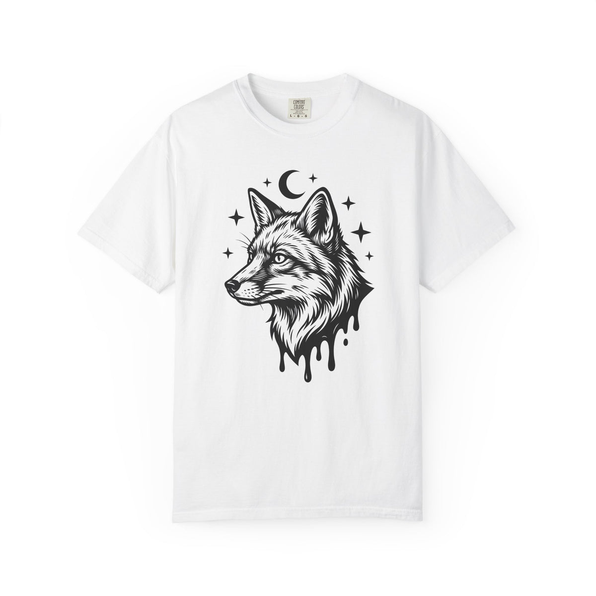 Wolf Portrait T-Shirt Boho Chic Fauna Gift Women Sketch T-Shirt Canine T-Shirt Bohemian Fan Drawing Design Graphic Creature Illustration Graphic