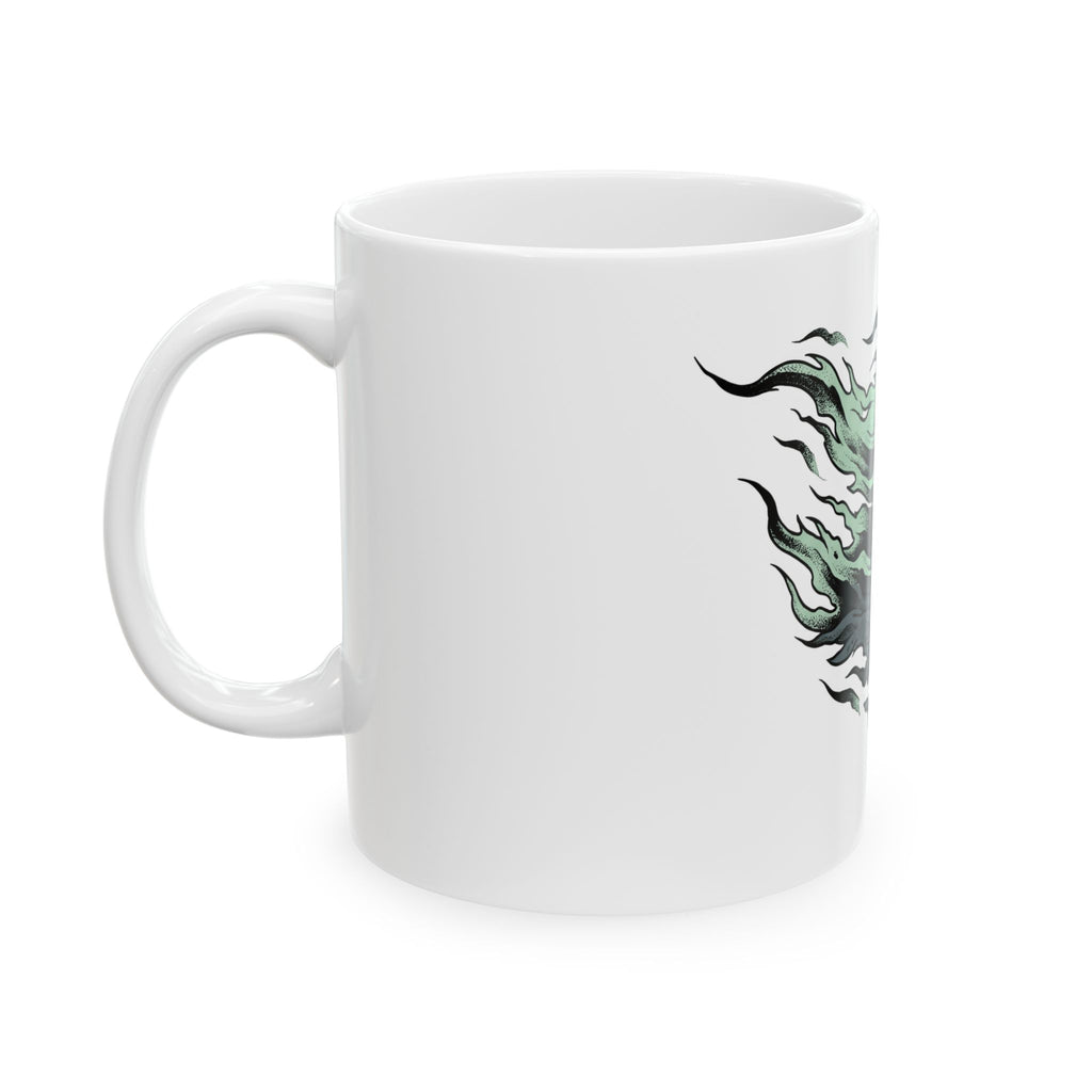 Skeleton Skull Mug Halloween Scary Gift Women Gothic Mug Skull Mug Horror Fan Dark Mug Fright Graphic Hand Drawn Ripped Cloak