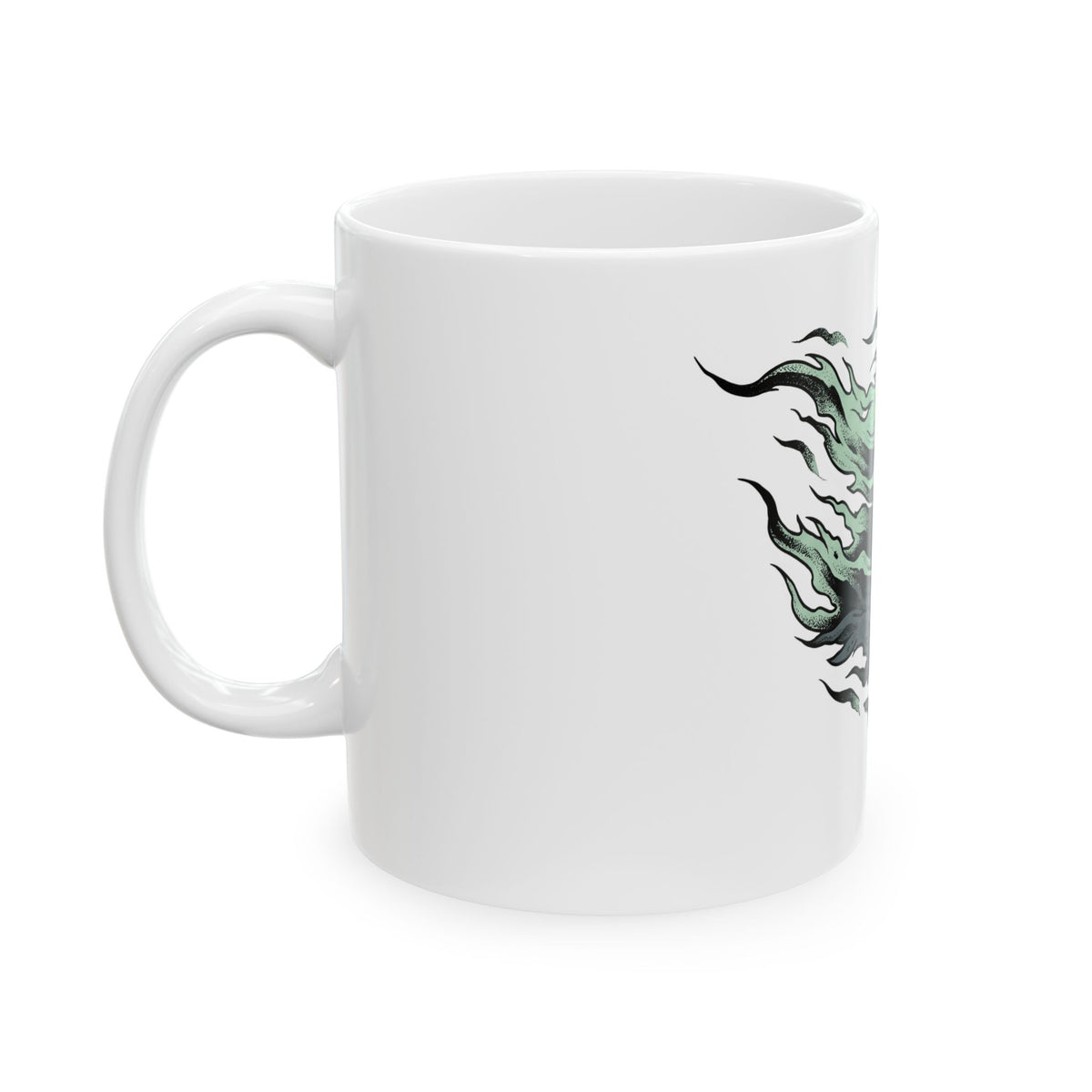 Skeleton Skull Mug Halloween Scary Gift Women Gothic Mug Skull Mug Horror Fan Dark Mug Fright Graphic Hand Drawn Ripped Cloak
