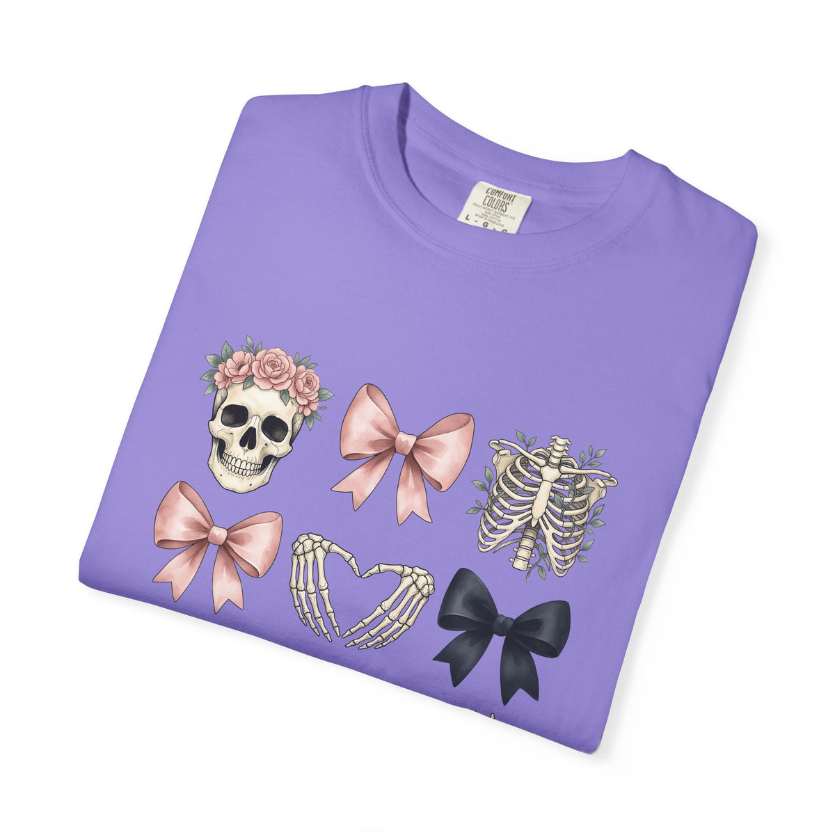 Skull Flower Halloween Dark Gift Watercolor Sugar Skull Horror Fan Gothic Dark Retro Bony T-Shirt